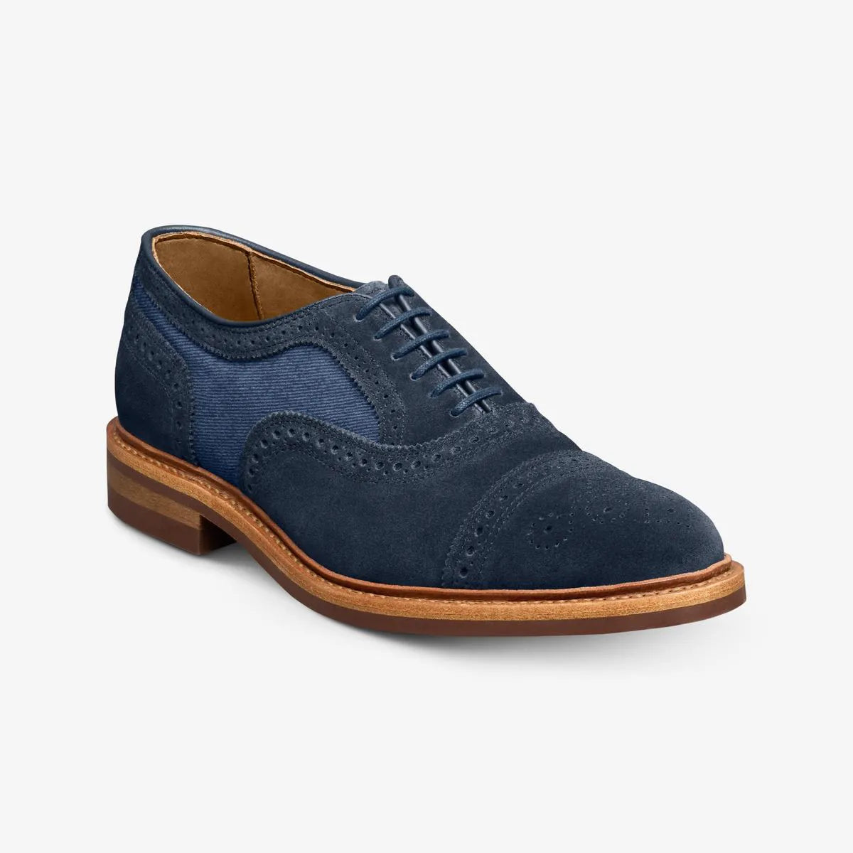 Strandmok Cap-toe Oxford with Dainite Rubber Sole - Navy Suede Mix