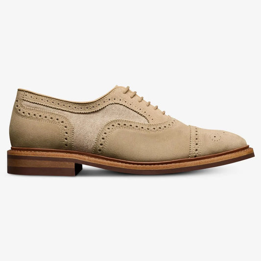 Strandmok Cap-toe Oxford with Dainite Rubber Sole - Bone Suede Mix