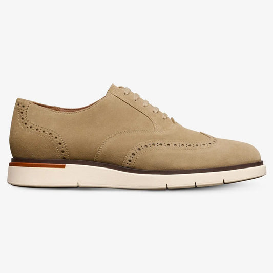 Carson Lace-up Hybrid Wingtip Oxford - Bone Suede