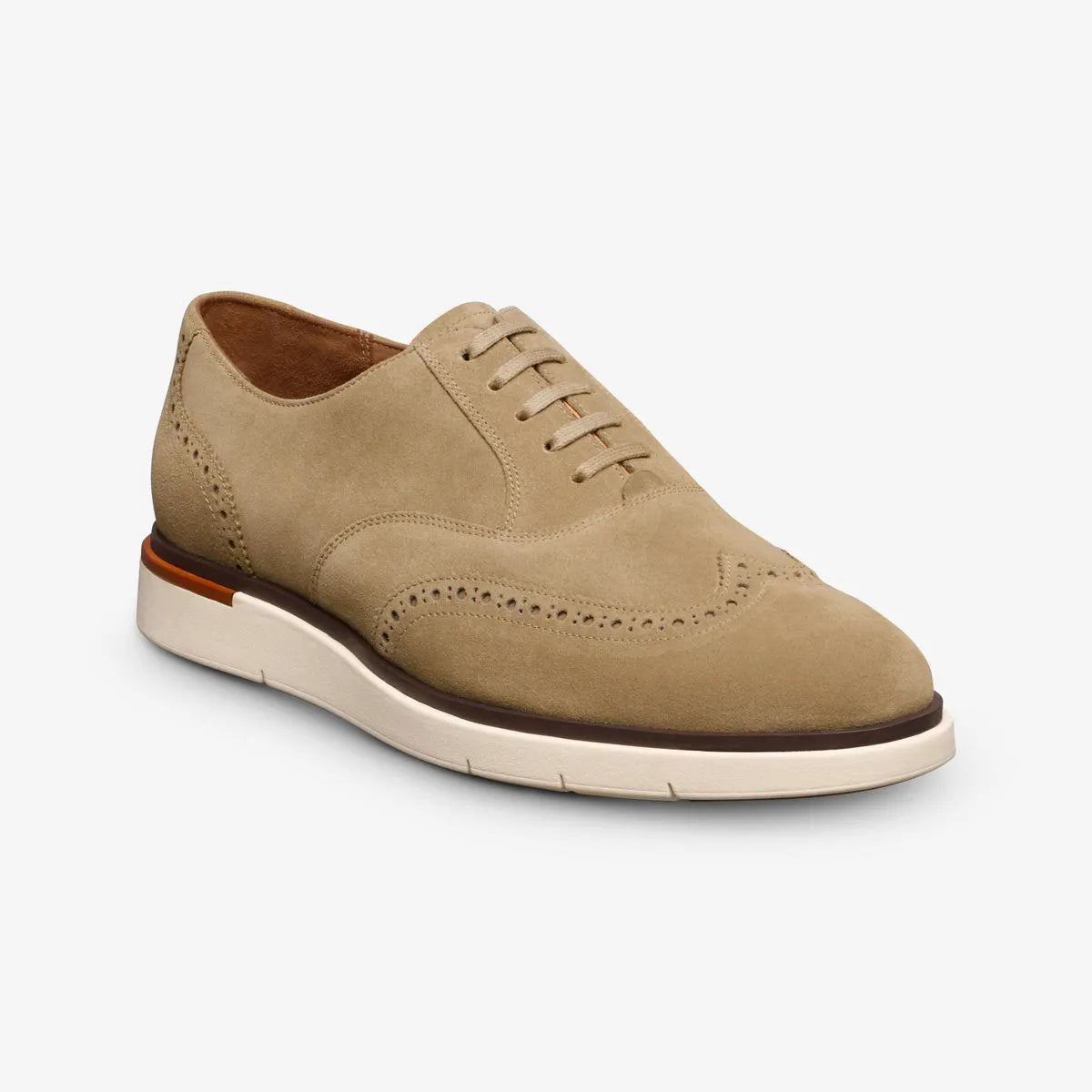 Carson Lace-up Hybrid Wingtip Oxford - Bone Suede
