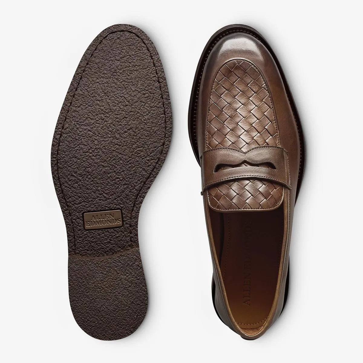 Como Woven Penny Loafer - Dark Brown Leather