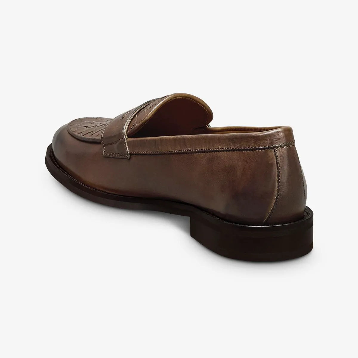 Como Woven Penny Loafer - Dark Brown Leather