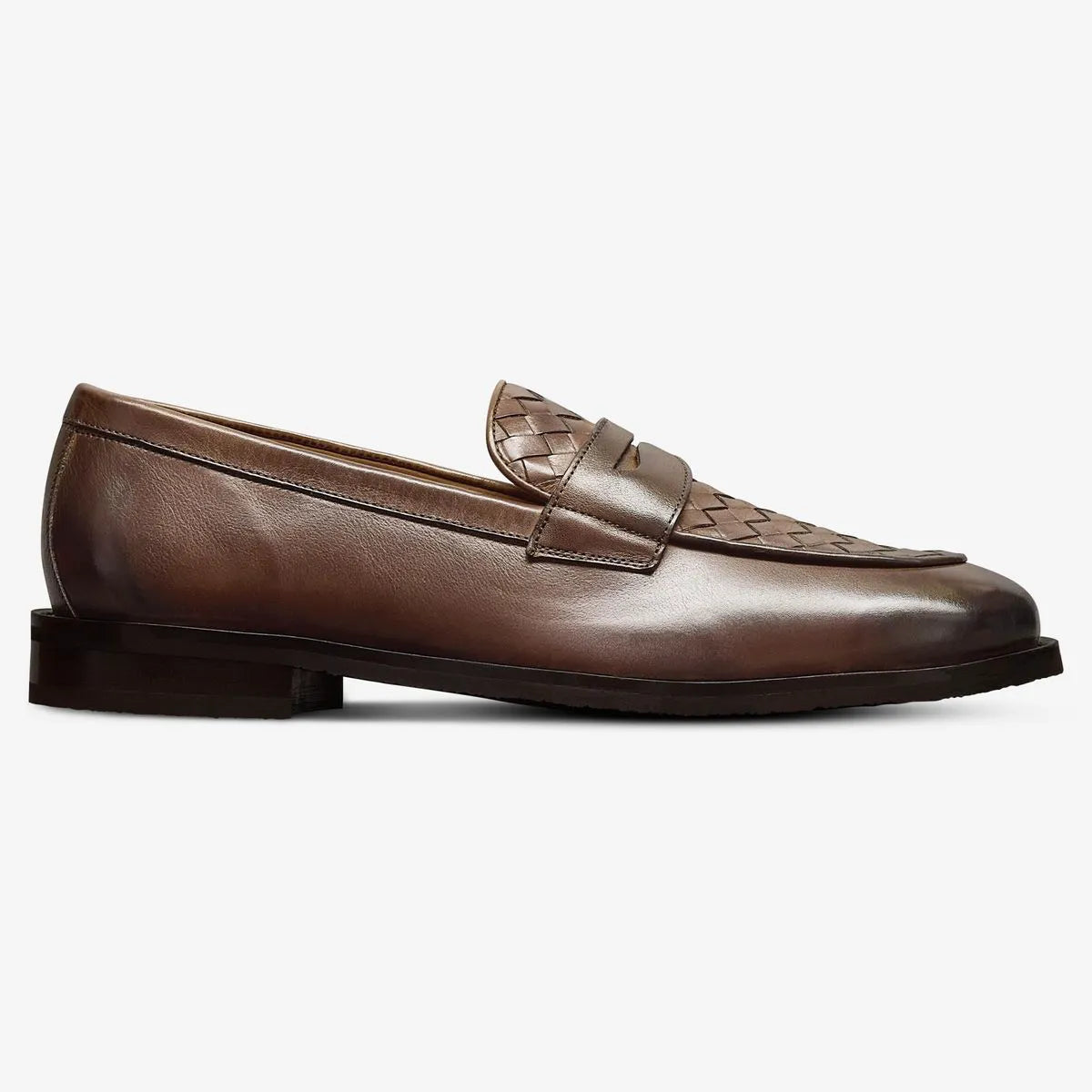 Como Woven Penny Loafer - Dark Brown Leather
