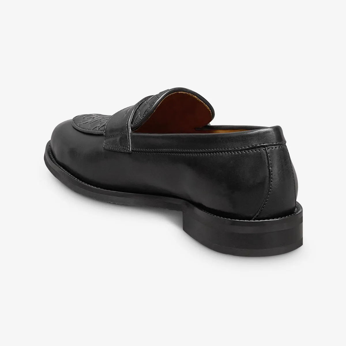 Como Woven Penny Loafer - Black Leather