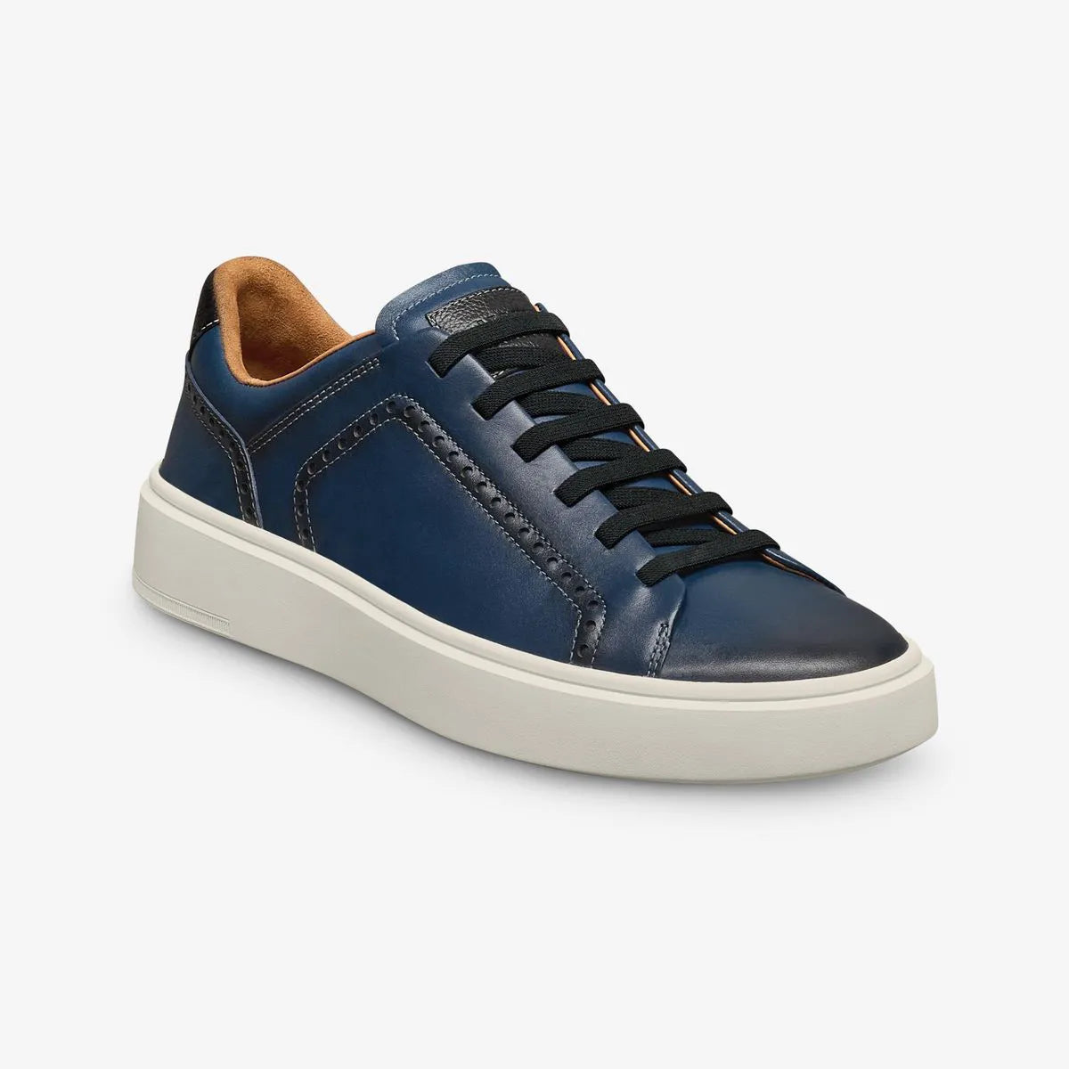 Oliver Slip-on Stretch-lace Brogue Sneaker - Navy Leather
