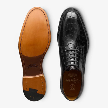 Maxwell Reserve Plain-toe Derby Dress Shoe - Black Genuine Crocodile