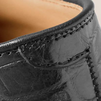 Maxwell Reserve Plain-toe Derby Dress Shoe - Black Genuine Crocodile
