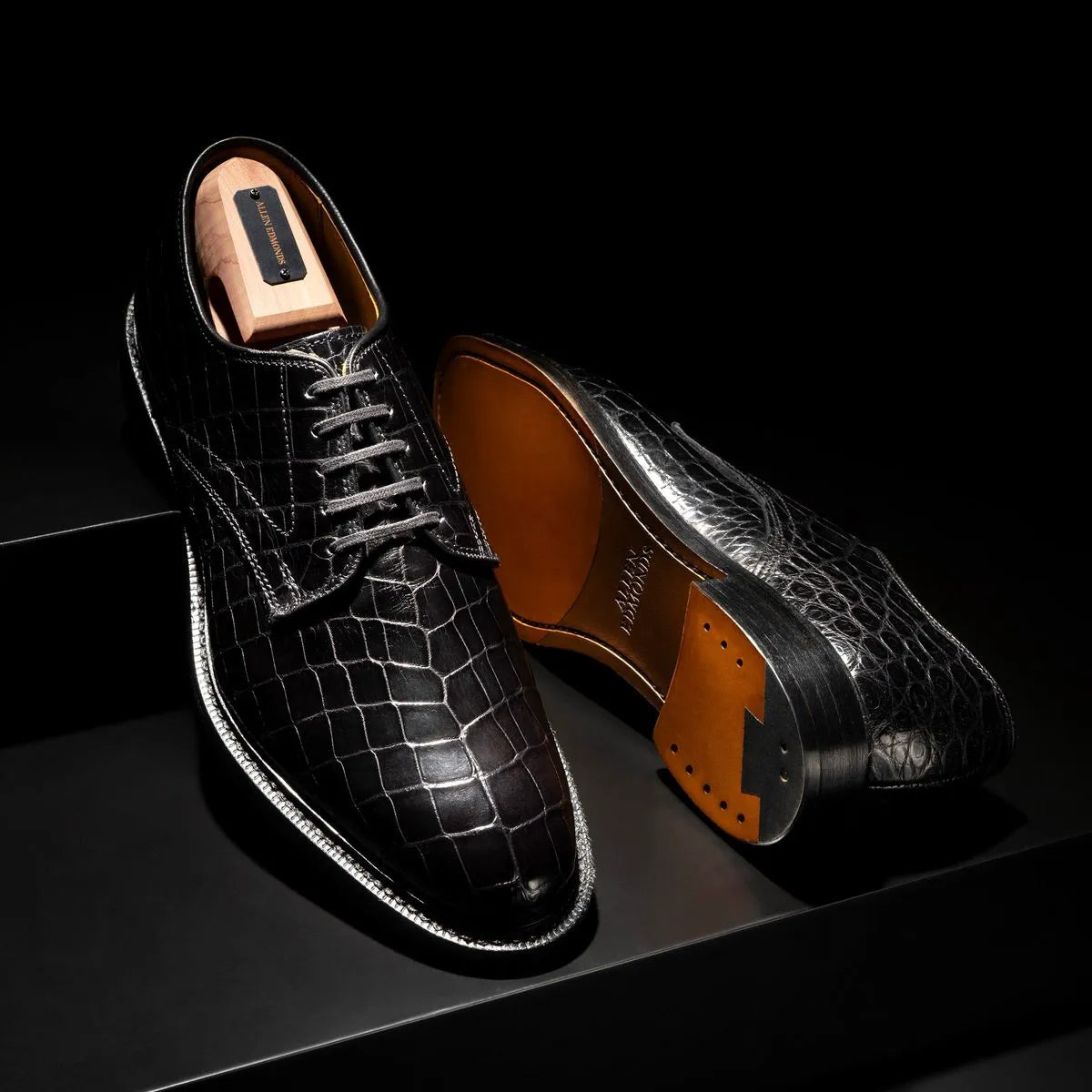 Maxwell Reserve Plain-toe Derby Dress Shoe - Black Genuine Crocodile