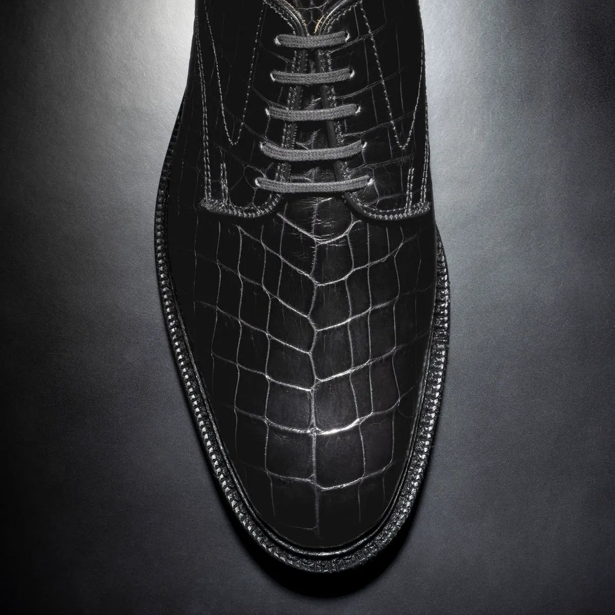 Maxwell Reserve Plain-toe Derby Dress Shoe - Black Genuine Crocodile