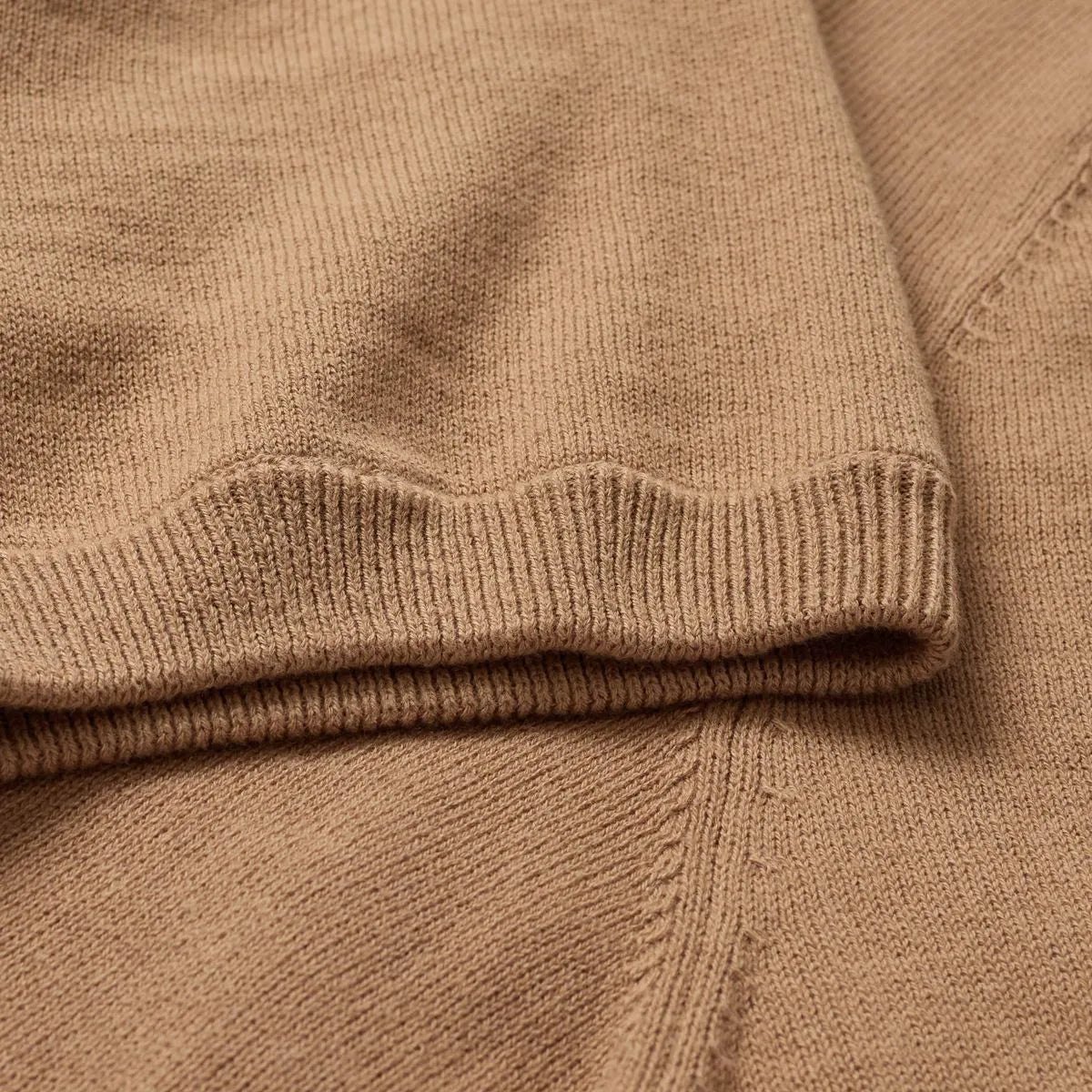Short Sleeve Sweater T-shirt - Camel