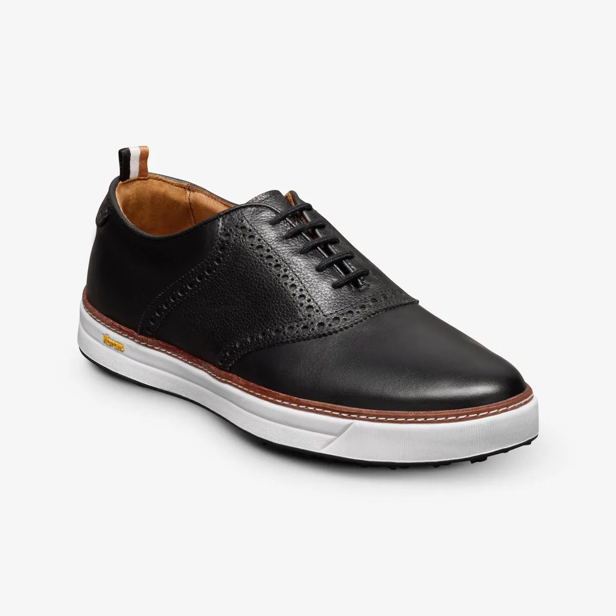 Straits Saddle Golf Shoe - Black Leather