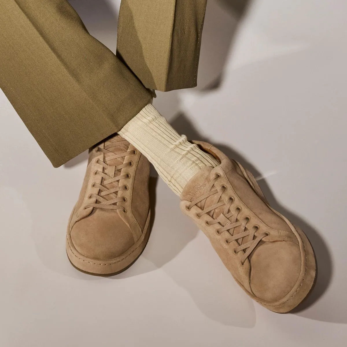 Barnes Lace-up Sneaker - Bone Suede