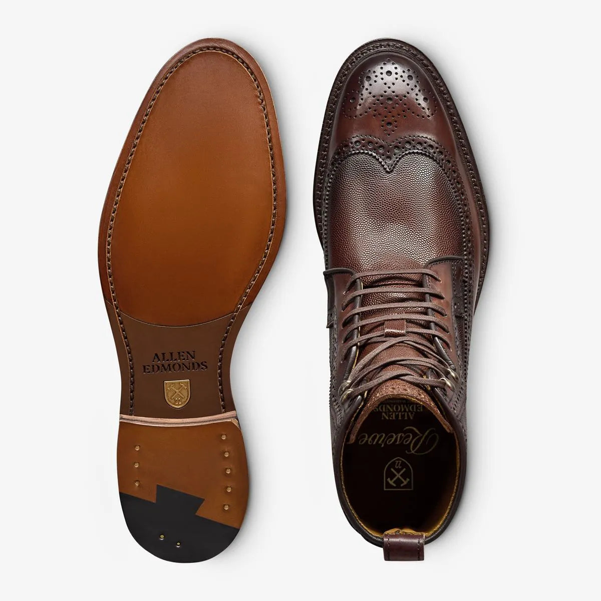 Maddox Reserve Wingtip Dress Boot - Chili Caviar Grain Leather