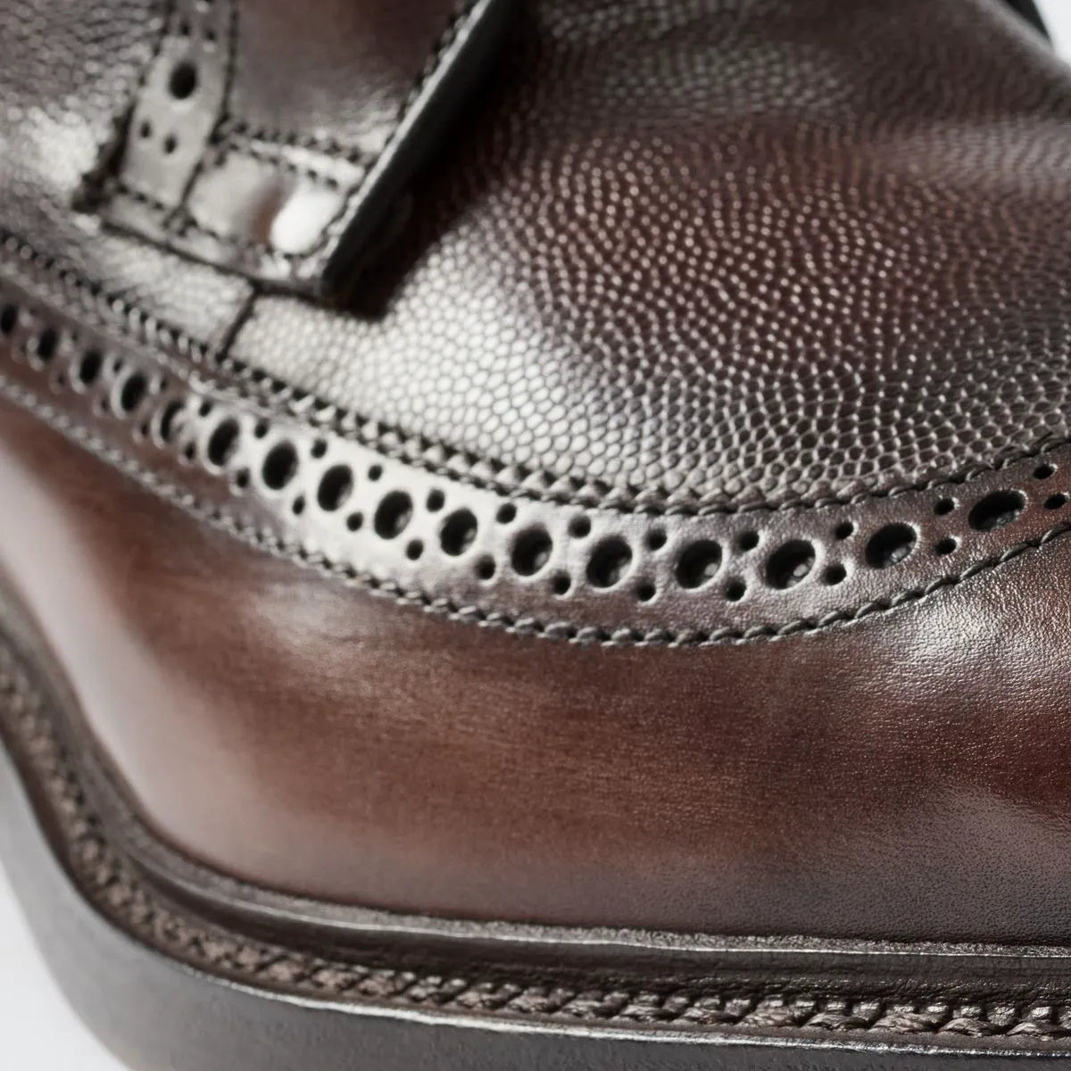 Maddox Reserve Wingtip Dress Boot - Chili Caviar Grain Leather