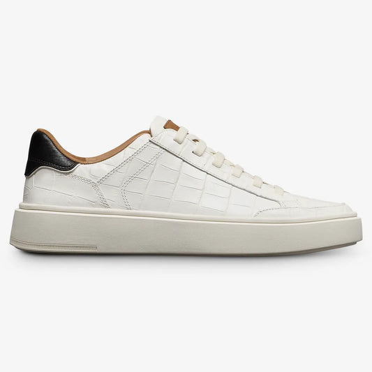 Oliver Slip-on Stretch-lace Sneaker - White Embossed Croco Leather