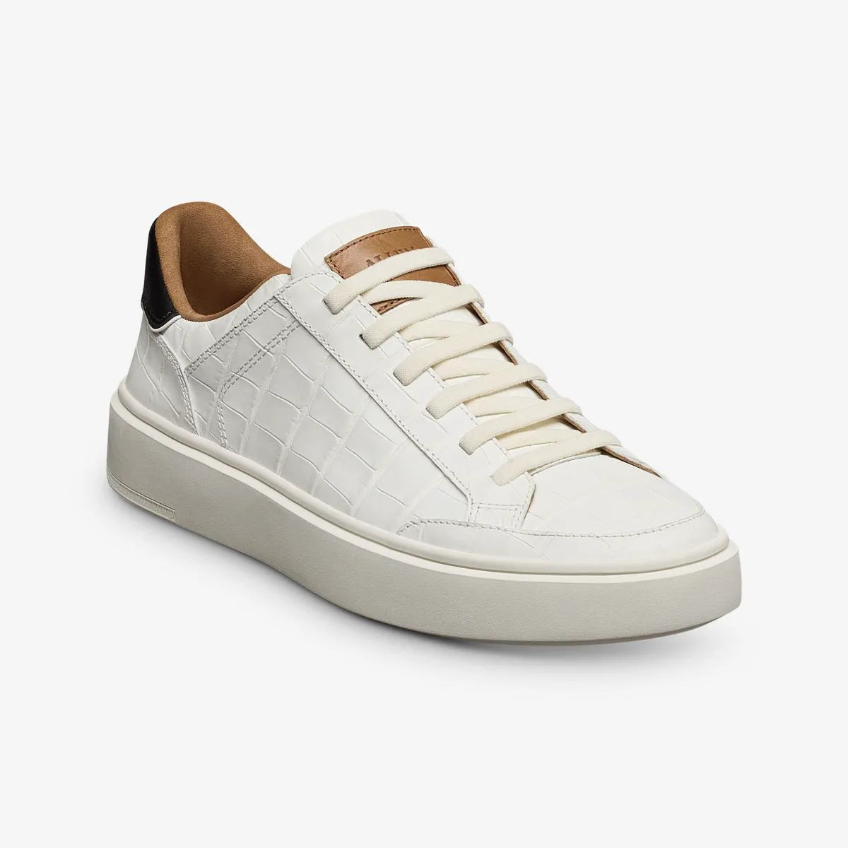 Oliver Slip-on Stretch-lace Sneaker - White Embossed Croco Leather