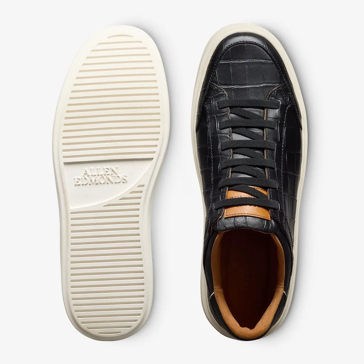 Oliver Slip-on Stretch-lace Sneaker - Black Embossed Croco Leather