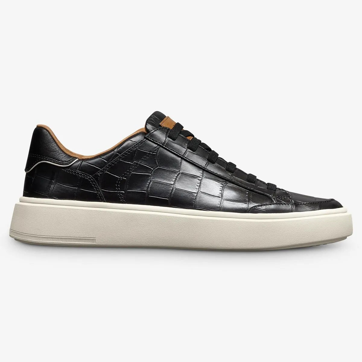 Oliver Slip-on Stretch-lace Sneaker - Black Embossed Croco Leather