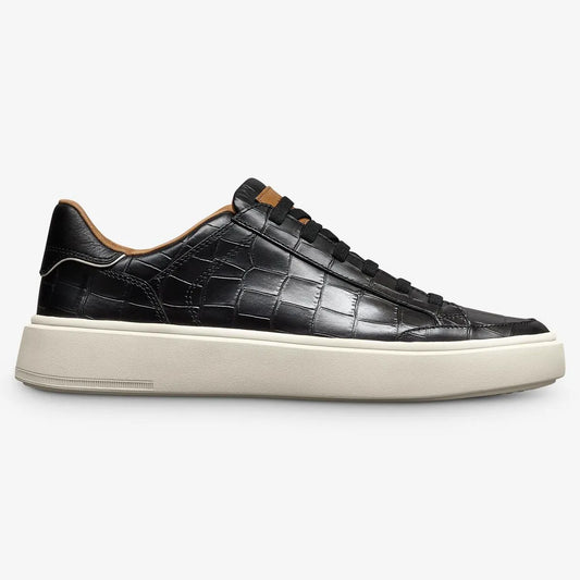 Oliver Slip-on Stretch-lace Sneaker - Black Embossed Croco Leather