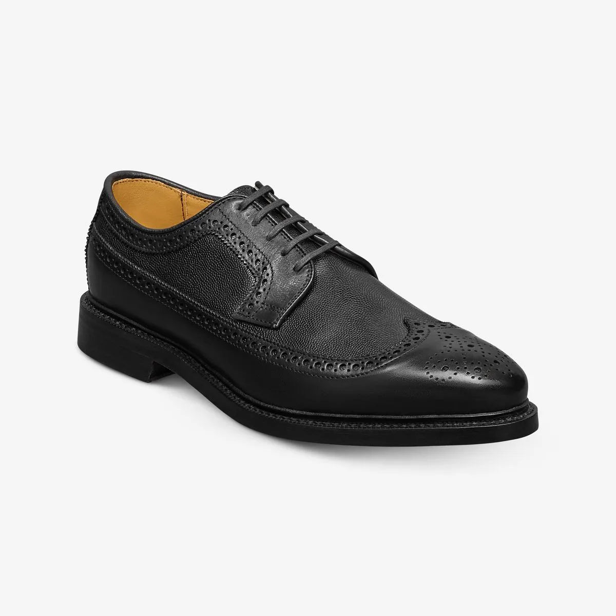 Mason Reserve Wingtip Derby Dress Shoe - Black Caviar Grain Leather
