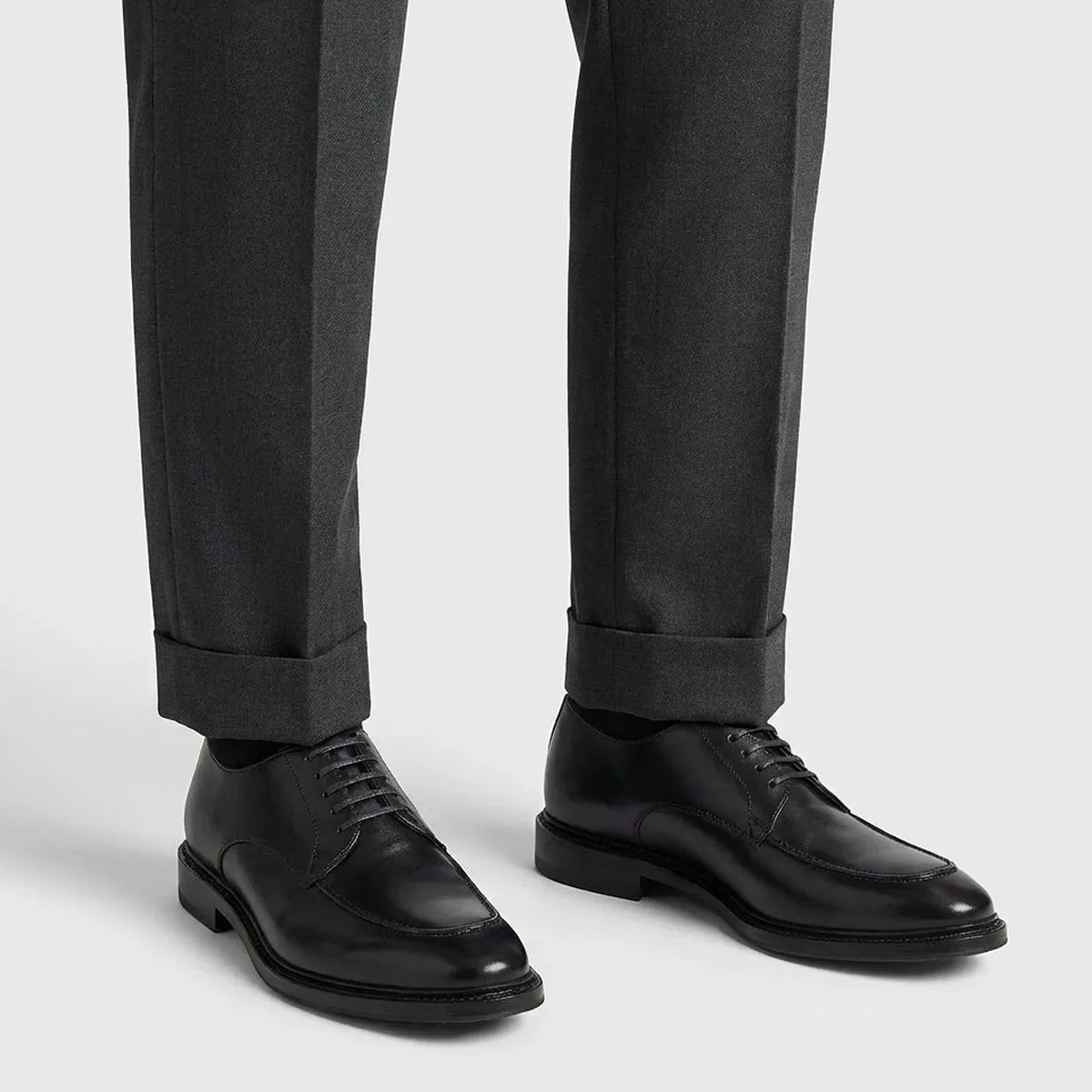 Rivington Apron-toe Derby Dress Shoe - Black Leather