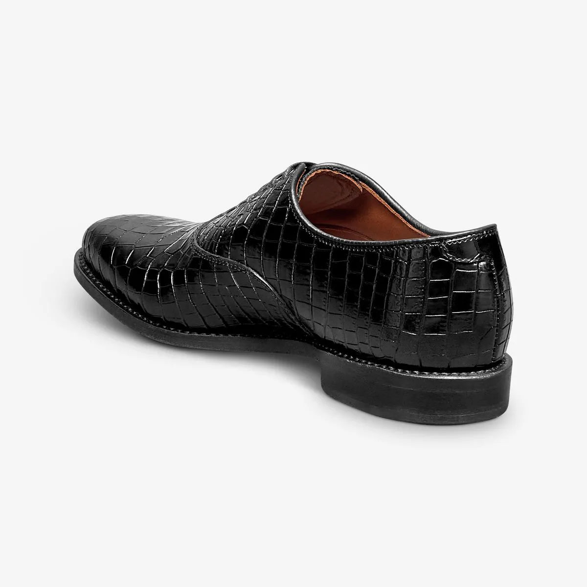 Carlyle Plain-toe Oxford Dress Shoe - Black Embossed Croco Leather