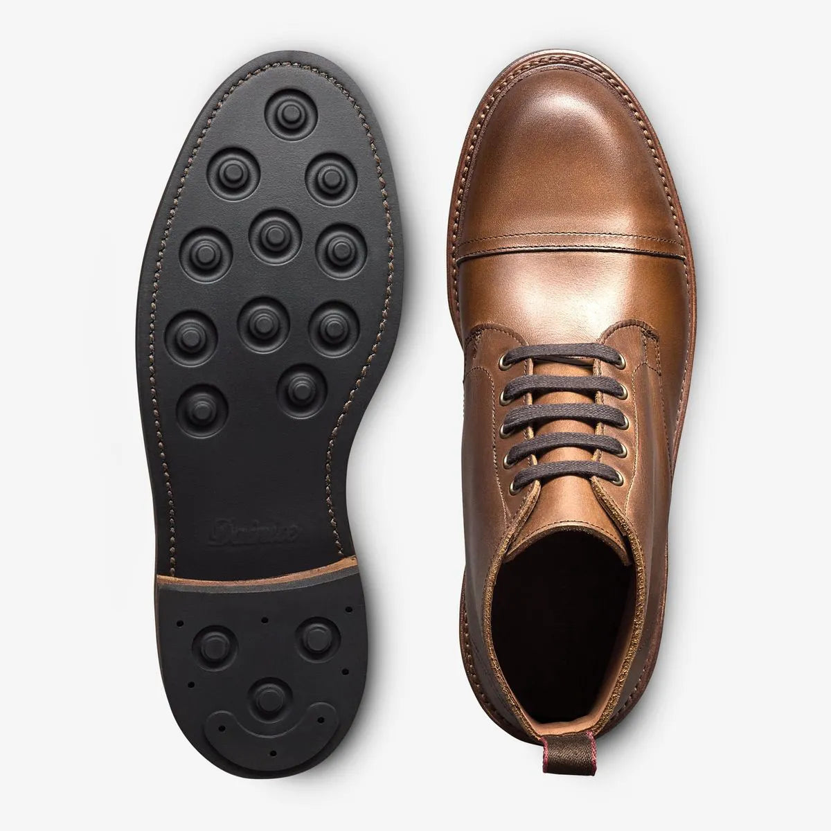 Patton Weather-ready Cap-toe Boot with Dainite Rubber Sole - Pecan Leather
