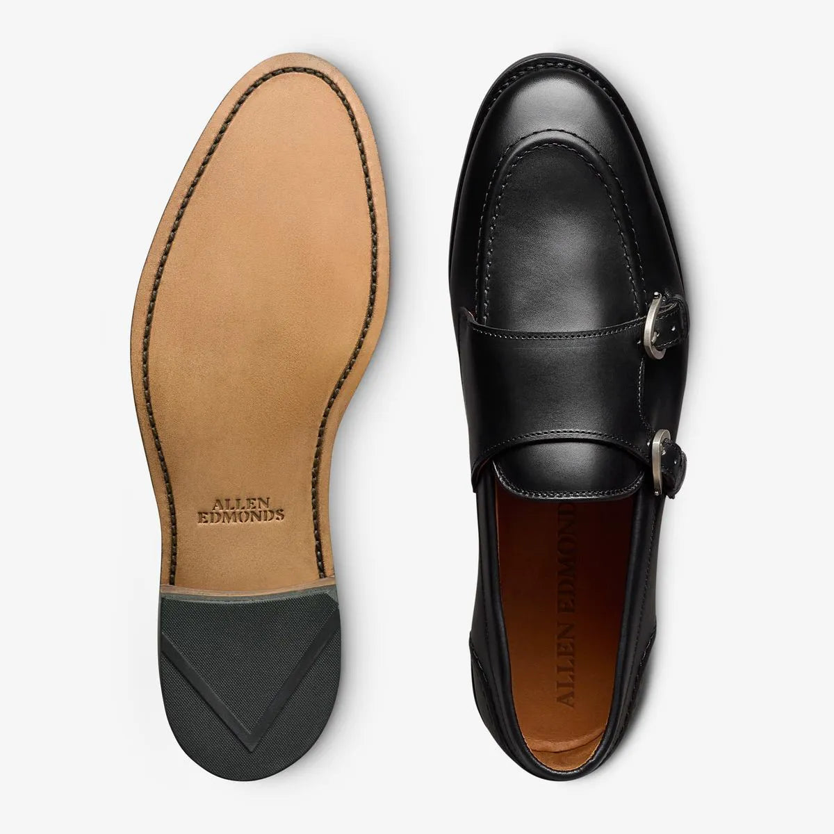 Randolph Monk Strap Dress Shoe - Black Leather