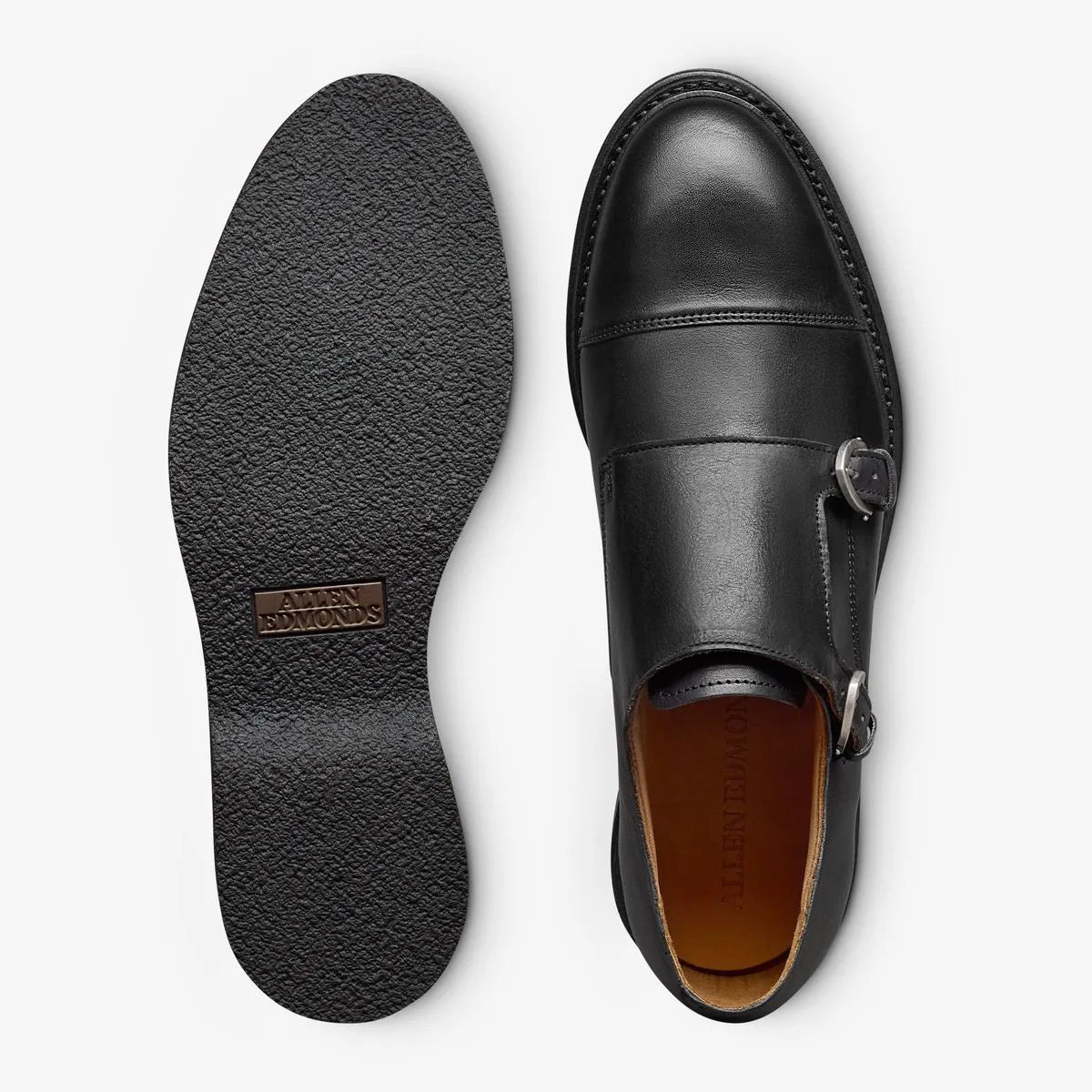 Kingston Verse Double Monk Strap Dress Shoe - Black Leather