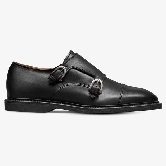 Kingston Verse Double Monk Strap Dress Shoe - Black Leather