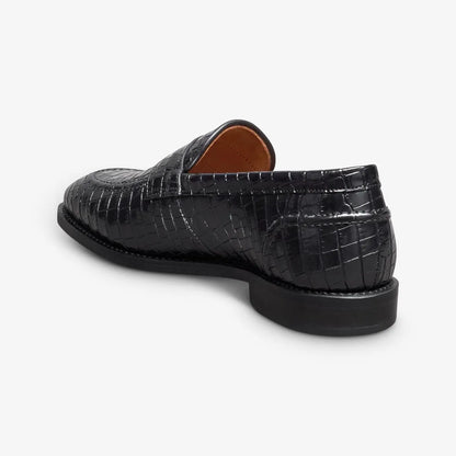 Randolph 2.0 Penny Loafer - Black Embossed Croco Leather