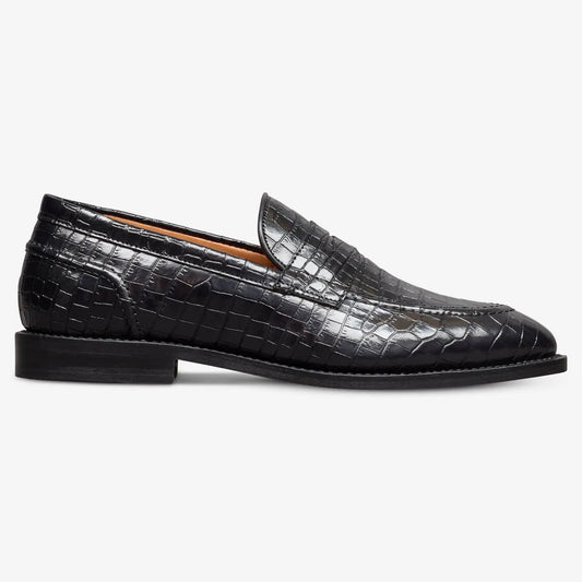 Randolph 2.0 Penny Loafer - Black Embossed Croco Leather