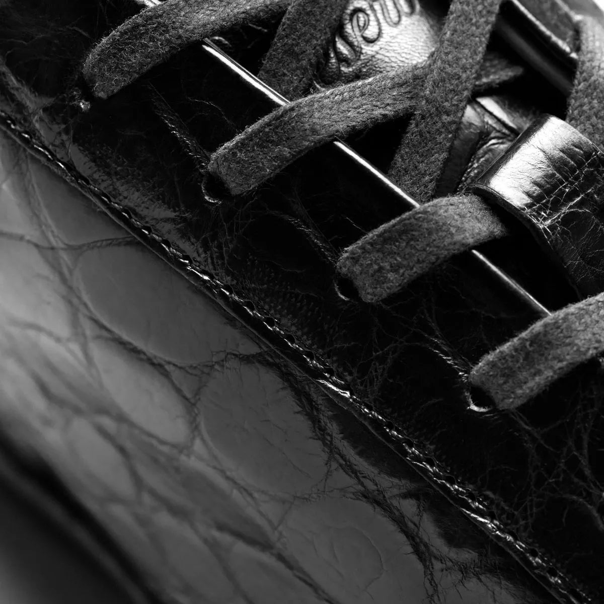 Chambers Reserve Lace-up Sneaker - Black Genuine Crocodile