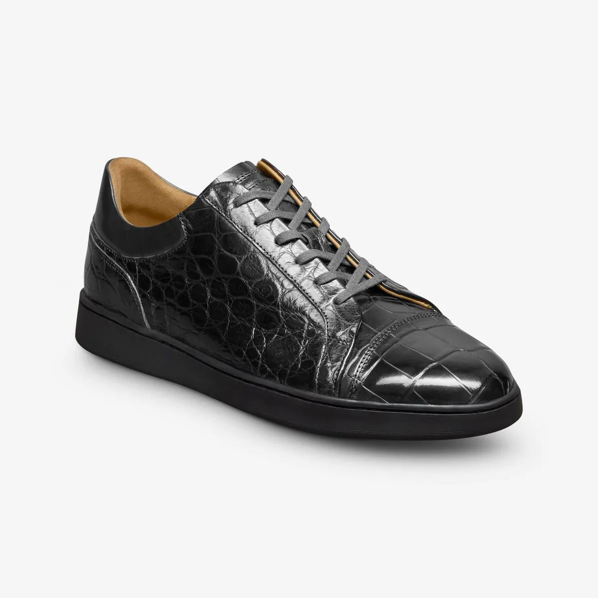 Chambers Reserve Lace-up Sneaker - Black Genuine Crocodile