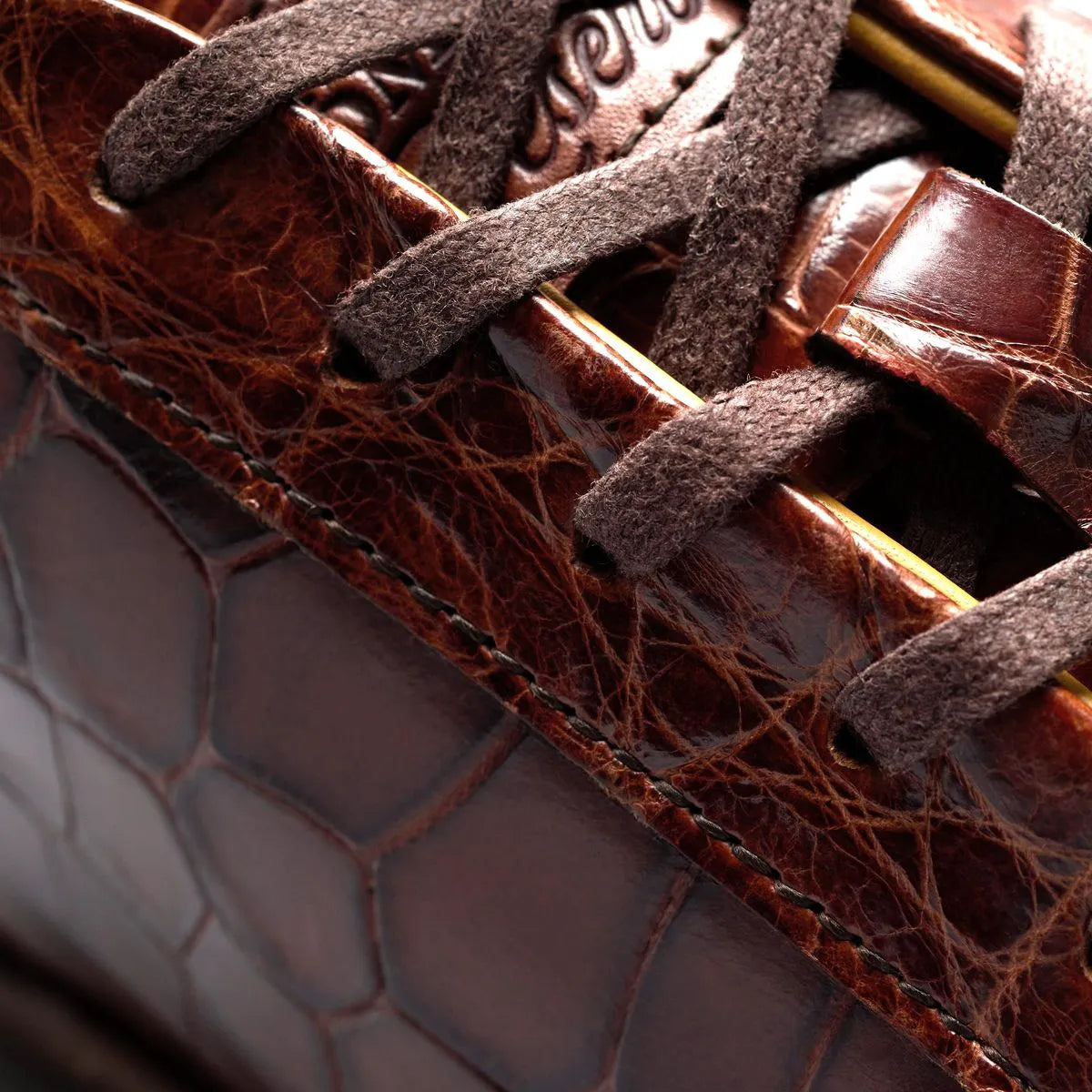 Chambers Reserve Lace-up Sneaker - Chili Croc Leather