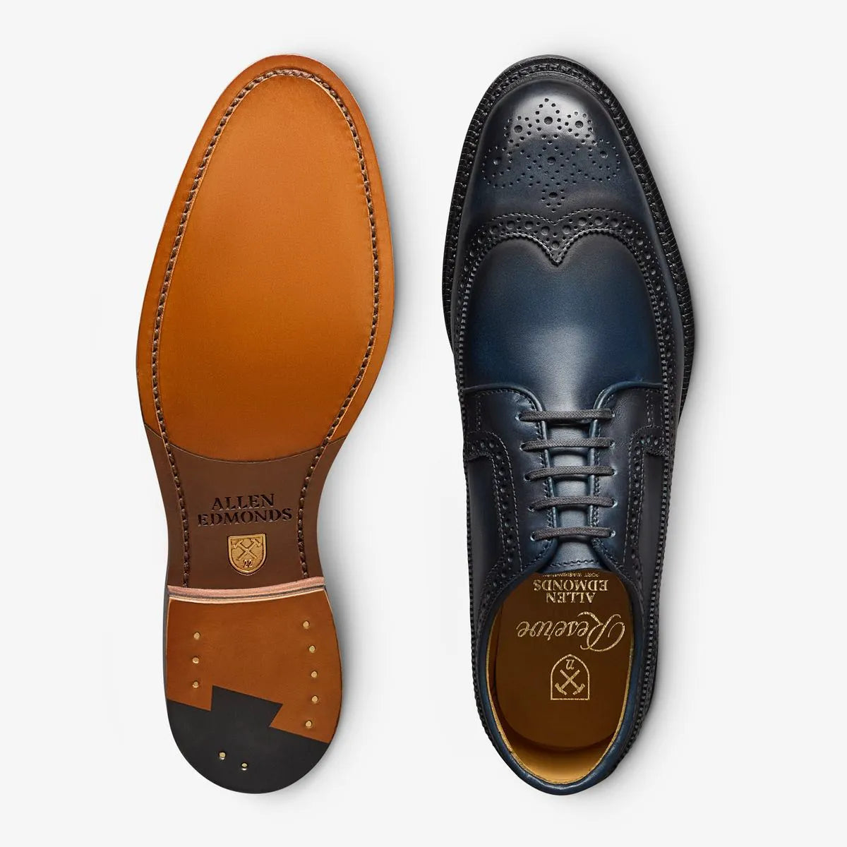 Mason Reserve Wingtip Derby Dress Shoe - Navy Leather