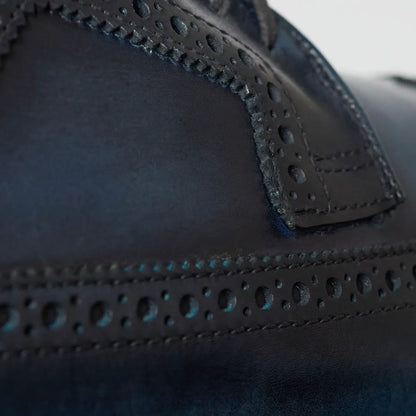 Mason Reserve Wingtip Derby Dress Shoe - Navy Leather