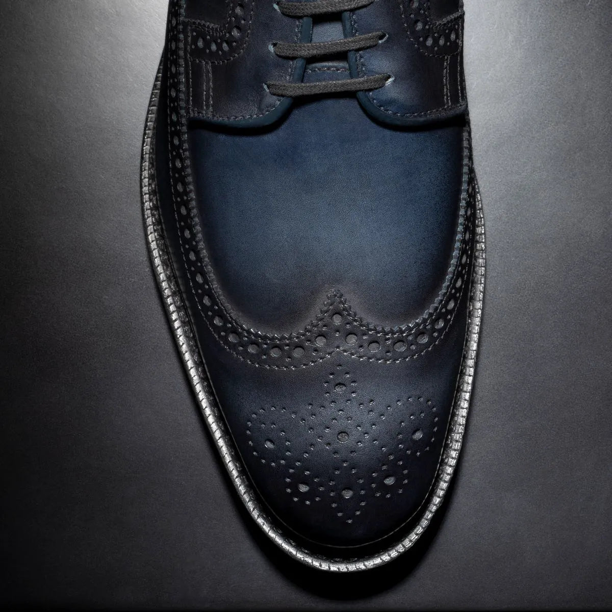 Mason Reserve Wingtip Derby Dress Shoe - Navy Leather