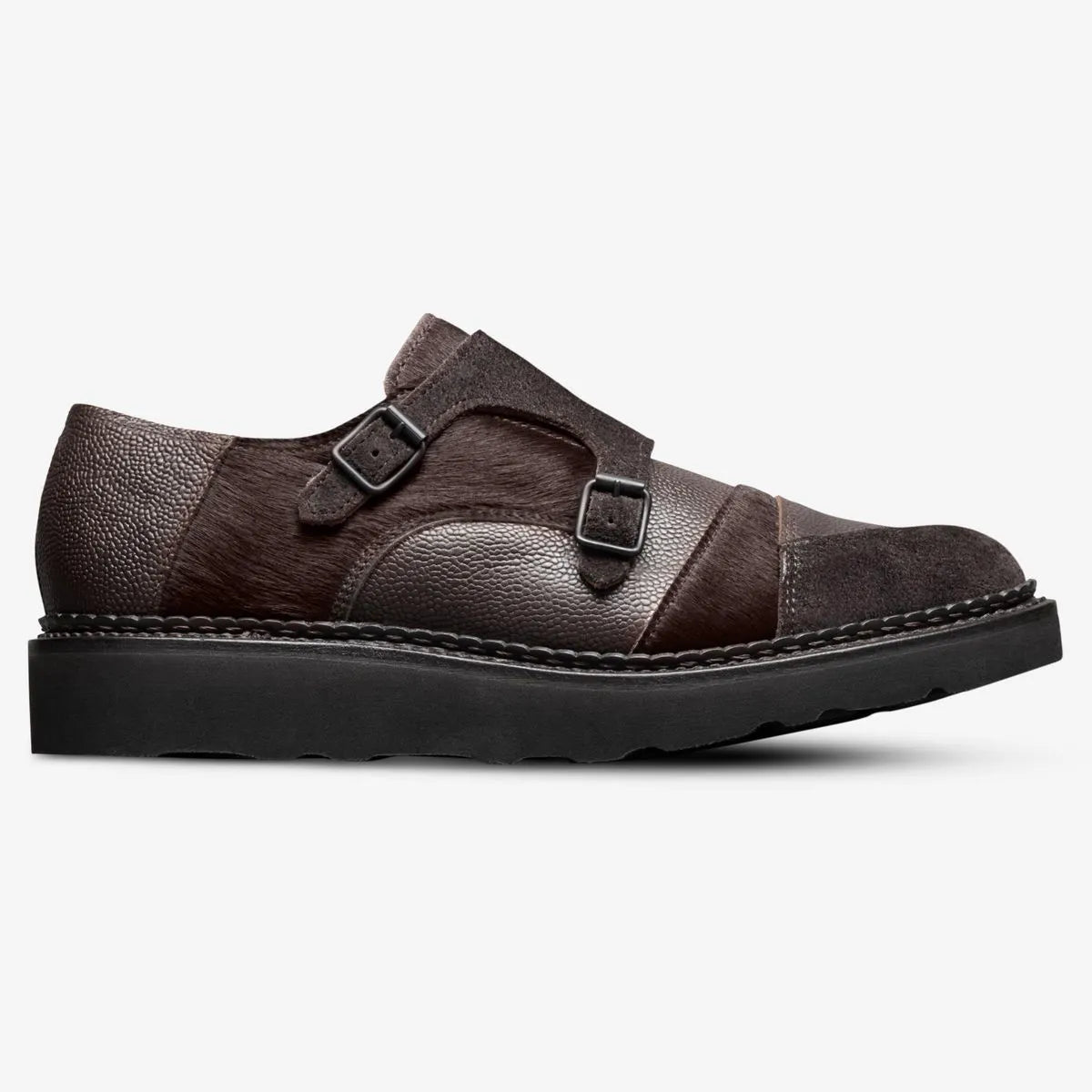 Engineered Garments x Allen Edmonds Bryant Park Double Monk - Brown Leather Mix