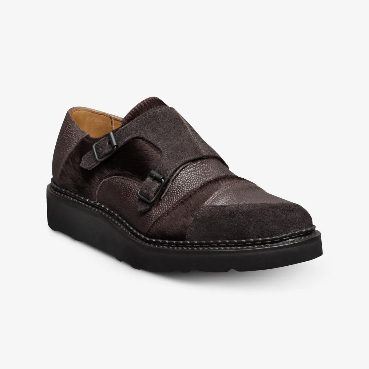 Engineered Garments x Allen Edmonds Bryant Park Double Monk - Brown Leather Mix