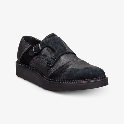 Engineered Garments x Allen Edmonds Bryant Park Double Monk - Black Leather Mix