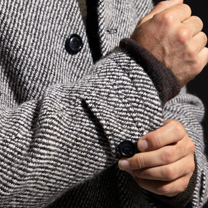 Les Deux Michael Twill Wool Coat - Black And White