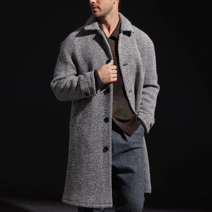 Les Deux Michael Twill Wool Coat - Black And White