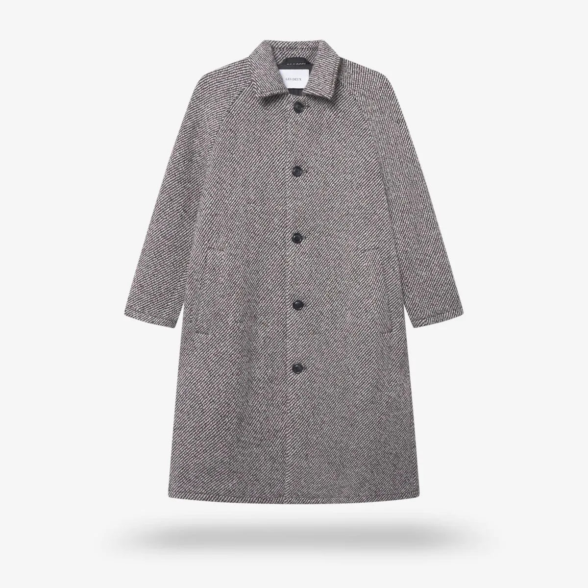 Les Deux Michael Twill Wool Coat - Black And White
