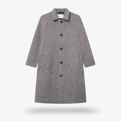 Les Deux Michael Twill Wool Coat - Black And White