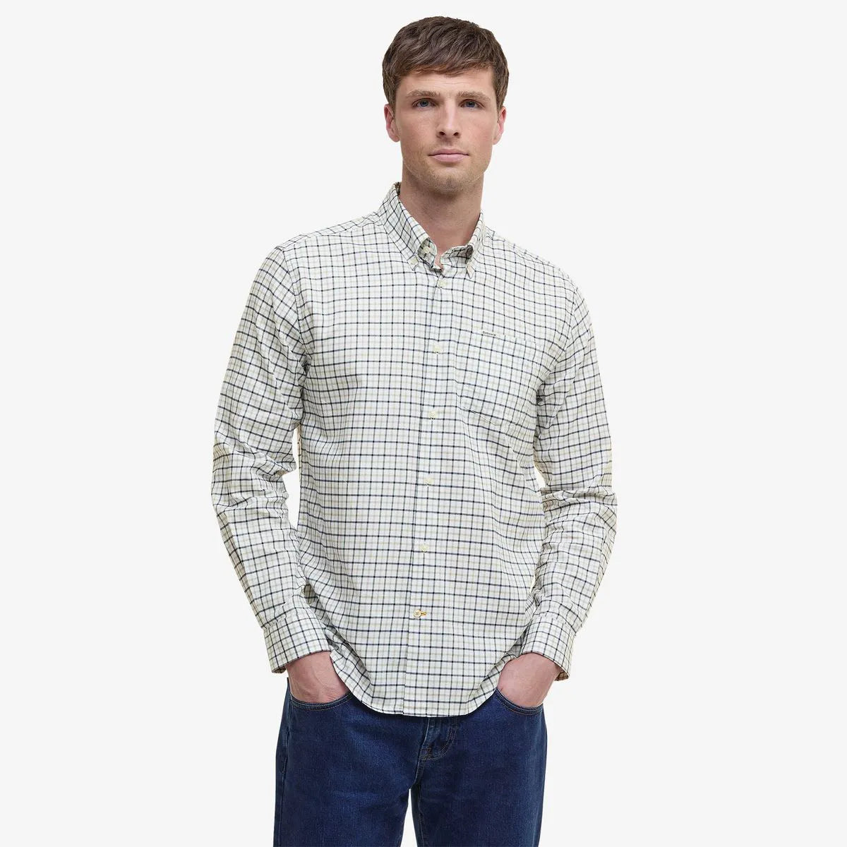 Barbour Preston Regular Tattersall Shirt - Olive Green