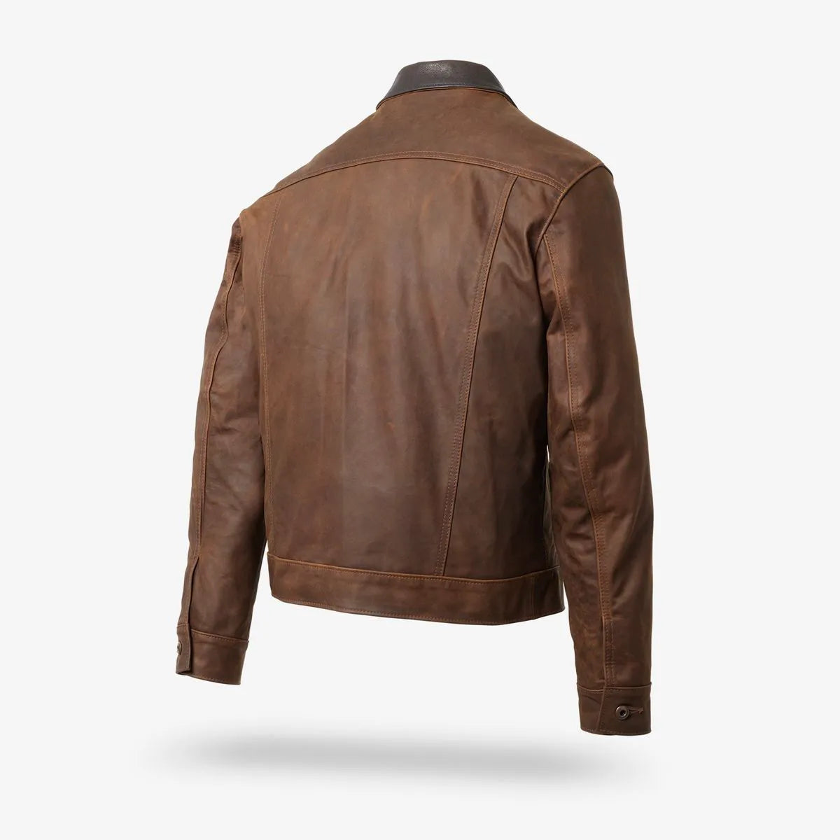 Schott® N.Y.C. X Allen Edmonds Leather Barn Jacket - Brown