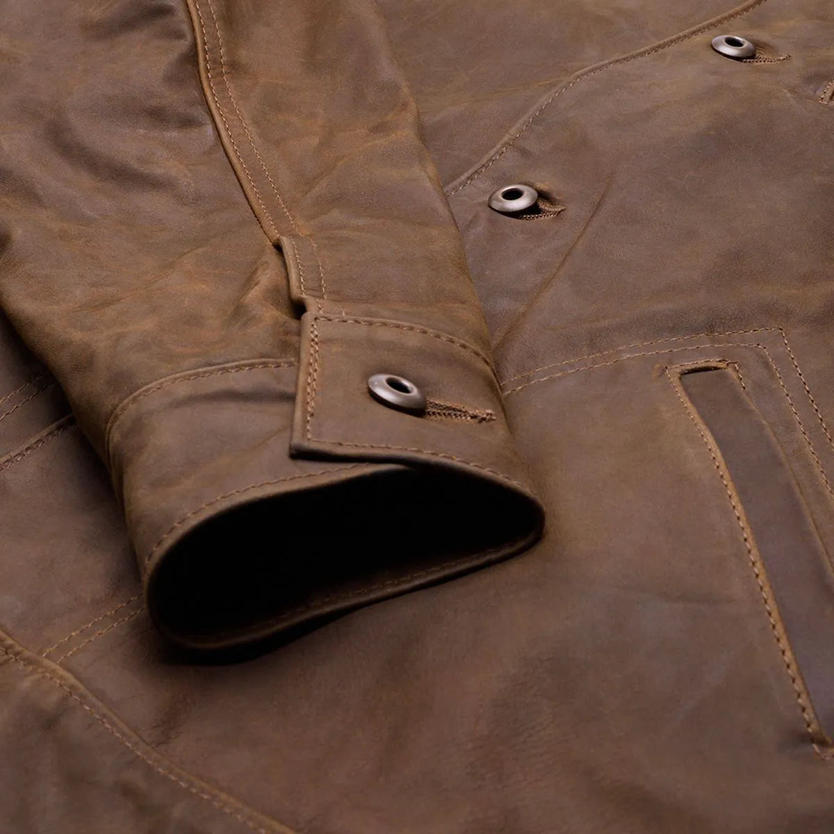 Schott® N.Y.C. X Allen Edmonds Leather Barn Jacket - Brown