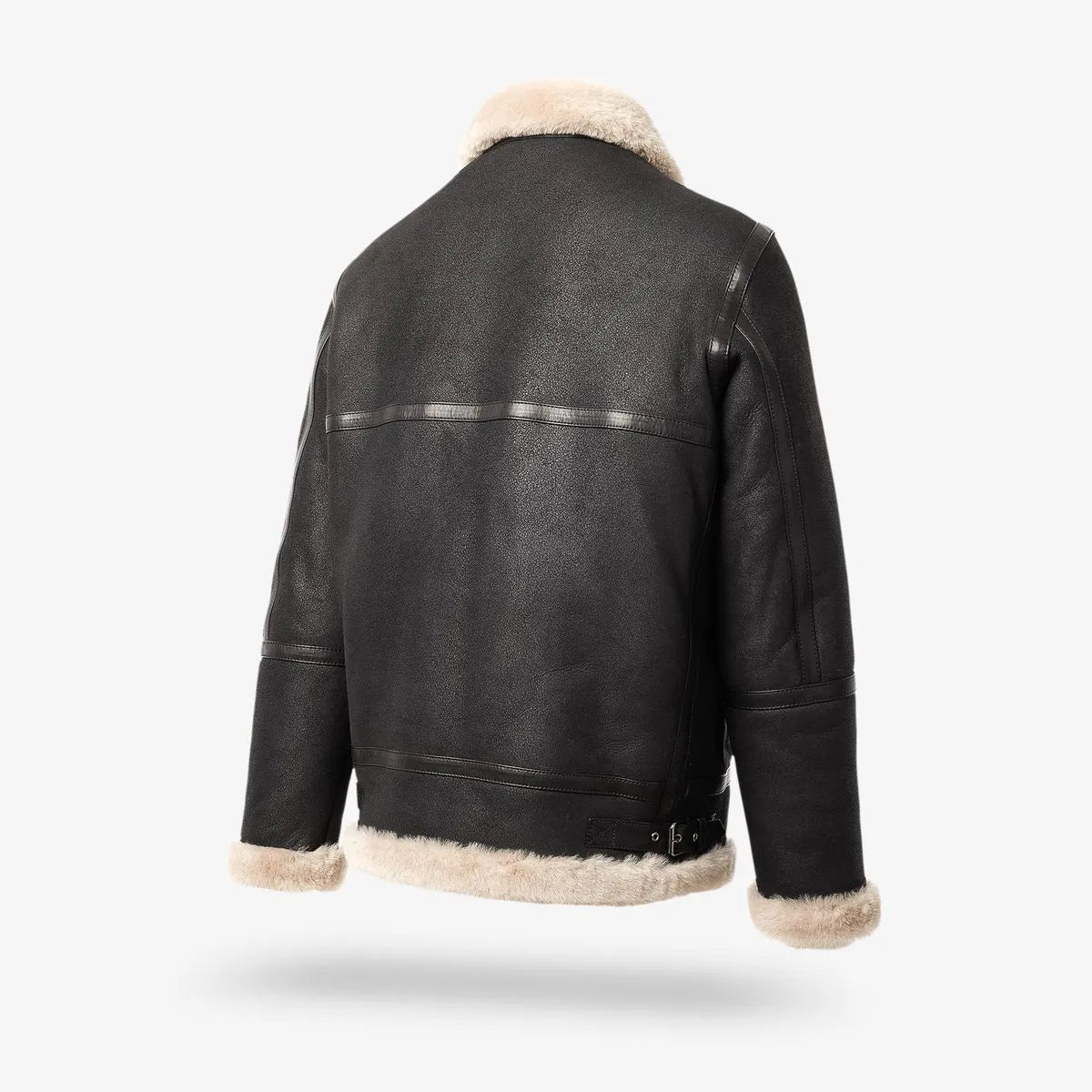 Shearling Aviator Jacket - Black