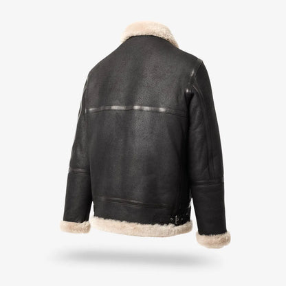 Shearling Aviator Jacket - Black